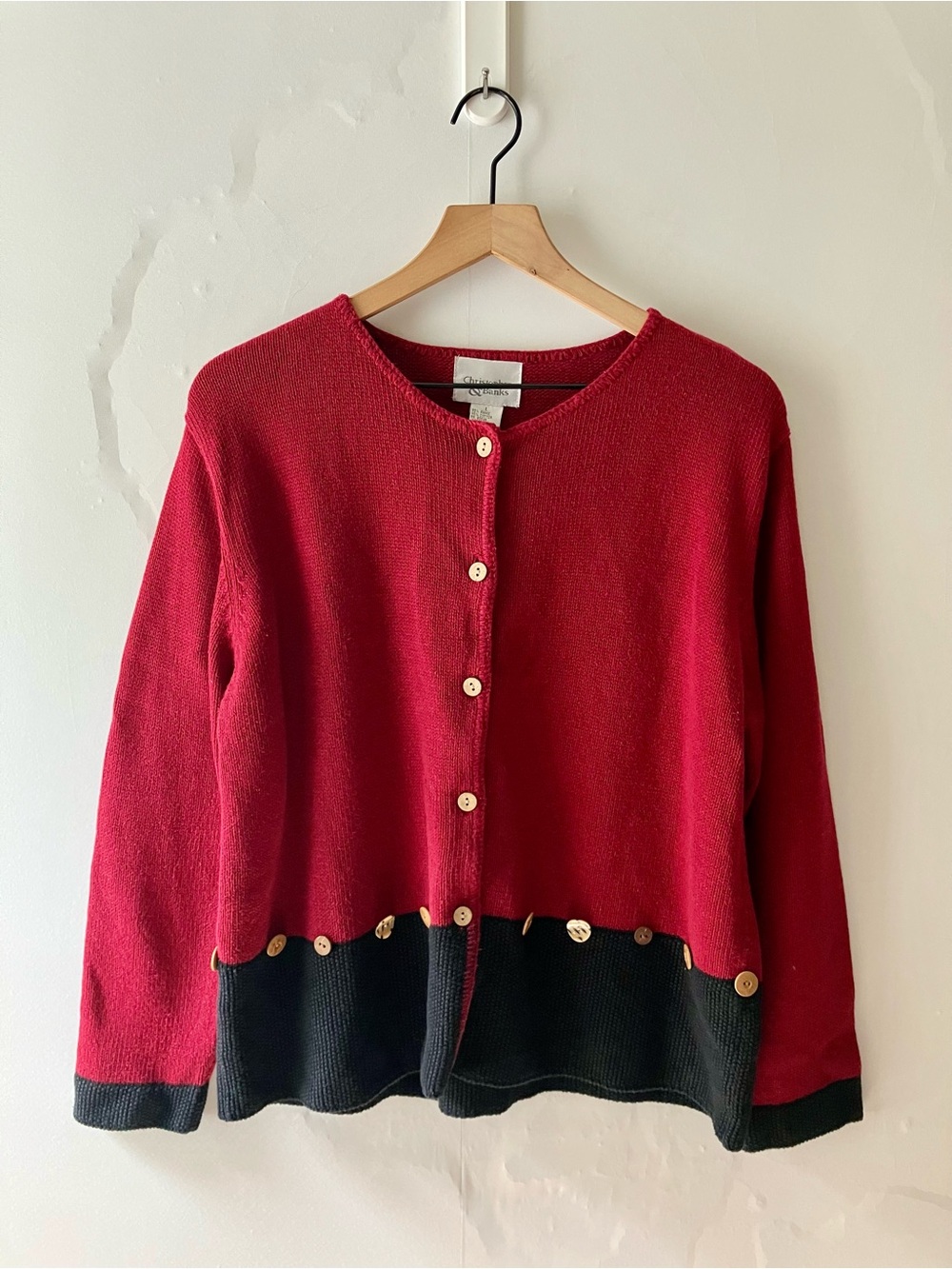 CHRISTOPHER & BANKS Knit Colorblock Button Cardigan